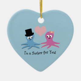 Ik ben een sukkel voor je! Cute Octopi Keramisch Ornament