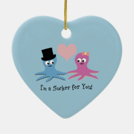 Ik ben een sukkel voor je! Cute Octopi Keramisch Ornament