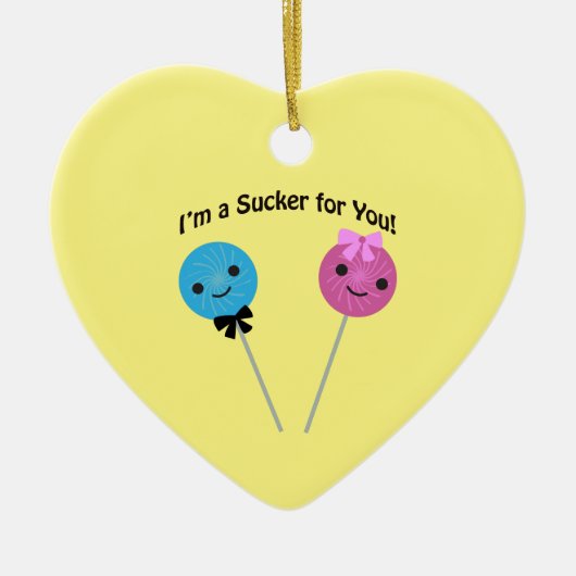 Ik ben een sukkel voor je! keramisch ornament (Voorkant)