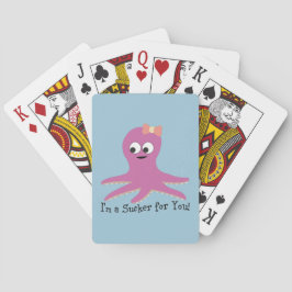 Ik ben een sukkel voor je! Roze octopus Speelkaarten