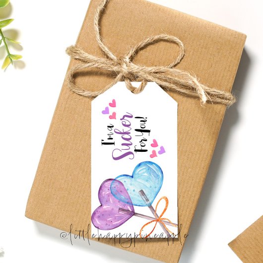 Ik ben een sukkel voor je Valentijn Kaart Cadeaulabel