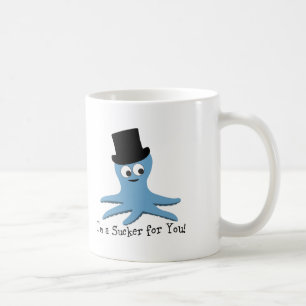 Ik ben een sukkel voor jou. Blauwe octopus Koffiemok