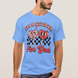 Ik ben een sukkel voor jou Candy Heart Groovy Retr T-shirt