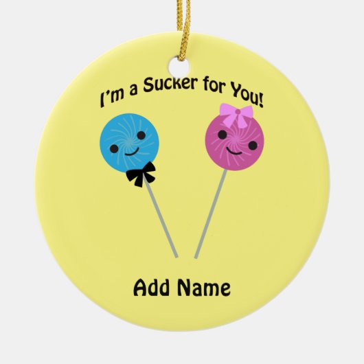 Ik ben een sukkel voor jou! keramisch ornament (Voorkant)