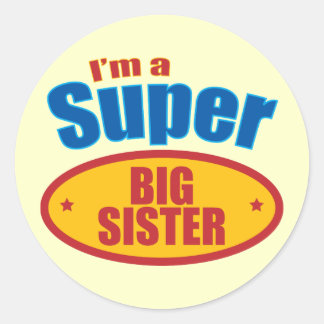 Ik ben een super grote zus ronde sticker
