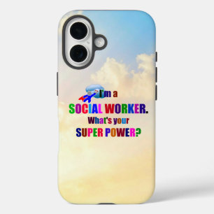"Ik ben een superheld uit de sociale wereld" iPhone 16 Hoesje
