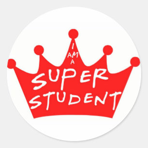 Ik ben een superstudent ronde sticker