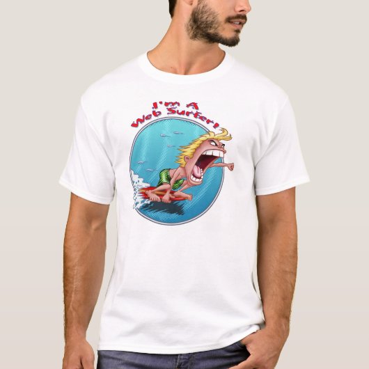 Ik ben een surfer op het web t-shirt (Voorkant)
