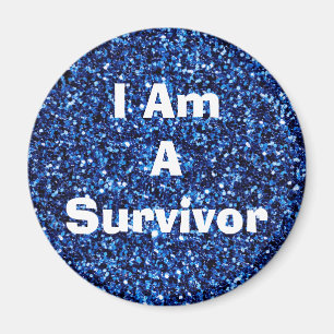 Ik ben een Survivor Affirmation Blue Magent Magneet