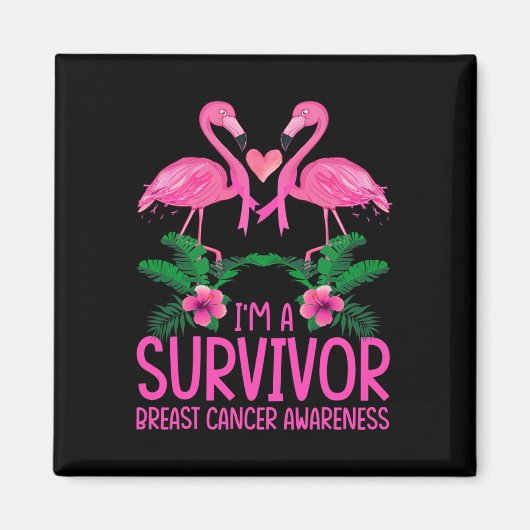 Ik ben een Survivor Borst Cancer Awareness Flaming Magneet (Voorkant)