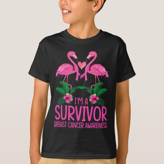 Ik ben een Survivor Borst Cancer Awareness Flaming T-shirt (Voorkant)