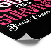 Ik ben een Survivor Borst Cancer Awareness Pink Ri Poster (Hoek)