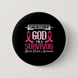 Ik ben een Survivor Borst Cancer Awareness Pink Ri Ronde Button 5,7 Cm