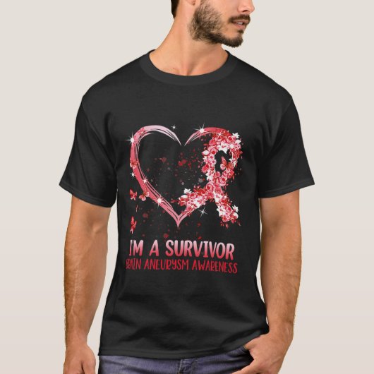 Ik ben een Survivor Brain Aneurysm Awareness Bourg T-shirt (Voorkant)