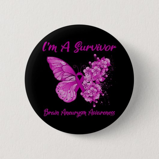 Ik ben een 'Survivor Brain Aneurysm Awareness' Ronde Button 5,7 Cm (Voorkant)