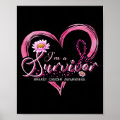 Ik ben een Survivor Breast Cancer Awareness Pink R Poster (Voorkant)