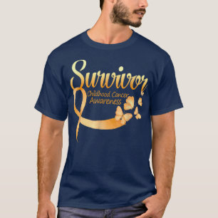 Ik ben een Survivor Butterfly Childhood Cancer Awa T-shirt