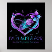 Ik ben een Survivor Butterfly Heart Suicide Preven Poster (Voorkant)