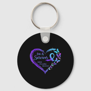 Ik ben een Survivor Butterfly Heart Suicide Preven Sleutelhanger