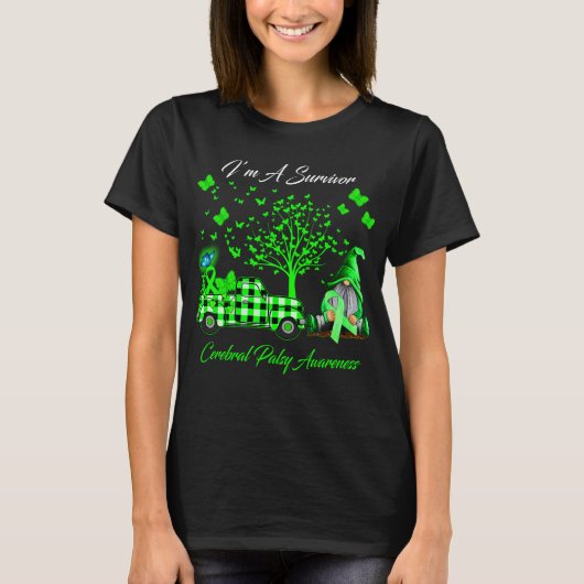 Ik ben een Survivor Cerebral Palsy Awareness T-shirt (Voorkant)