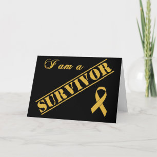 Ik ben een Survivor - Childhood Cancer Gold Rib Kaart