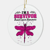 Ik ben een Survivor Dragonfly Breast Cancer Bewust Keramisch Ornament (Links)