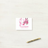 Ik ben een Survivor Dragonfly Breast Cancer Bewust Post-it® Notes (Op bureau)