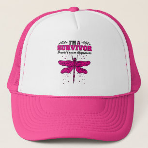 Ik ben een Survivor Dragonfly Breast Cancer Bewust Trucker Pet