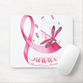 Ik ben een Survivor Dragonfly roze lintkanker Muismat (Met muis)