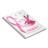 Ik ben een Survivor Dragonfly roze lintkanker Notitieboek (Rechterzijde)