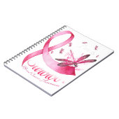 Ik ben een Survivor Dragonfly roze lintkanker Notitieboek (Linkerzijde)