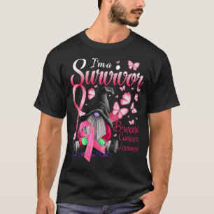 Ik ben een Survivor Gnome Pink Ribbon Breast Cance T-shirt