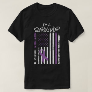 Ik ben een Survivor Ik Draag Paarse Bewustzijnslin T-shirt