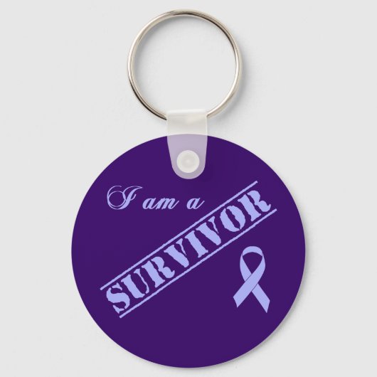 Ik ben een Survivor - Lavender Ribbon General Canc Sleutelhanger (Voorkant)