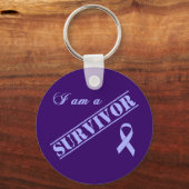Ik ben een Survivor - Lavender Ribbon General Canc Sleutelhanger (Voorkant)
