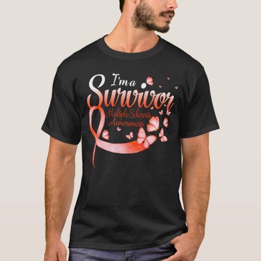 Ik ben een Survivor Multiple Sclerosis Awareness B T-shirt (Voorkant)