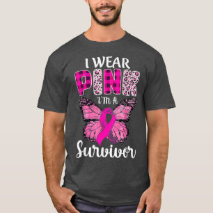 Ik ben een Survivor Pink Ribbon Breast Cancer Bewu T-shirt