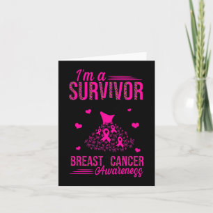 Ik ben een Survivor Pink Ribbon Women Breast Cance Kaart