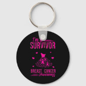 Ik ben een Survivor Pink Ribbon Women Breast Cance Sleutelhanger (Voorkant)