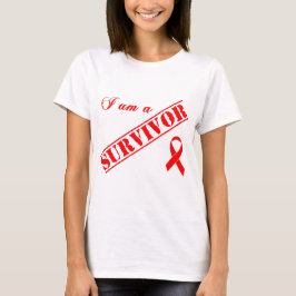 Ik ben een Survivor - Red Ribbon AIDS & HIV T-shirt