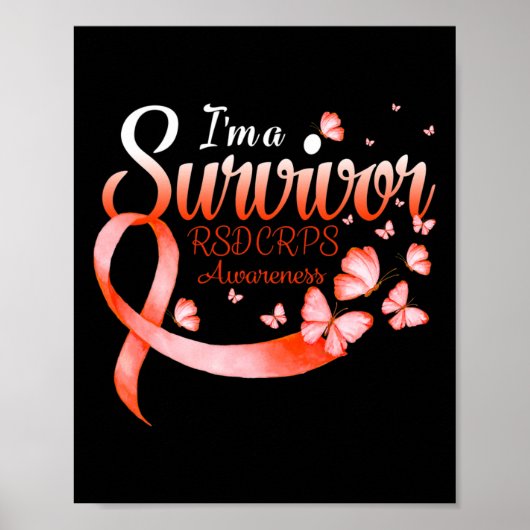 Ik ben een Survivor RSD CRPS Awareness Butterfly Poster (Voorkant)