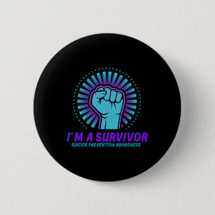 Ik ben een Survivor Suicide Prevention Awareness Ronde Button 5,7 Cm