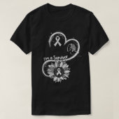 Ik ben een Survivor Sunflower Lung Cancer Awarenes T-shirt (Design voorkant)