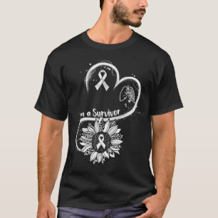 Ik ben een Survivor Sunflower Lung Cancer Awarenes T-shirt