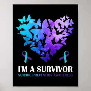 Ik ben een Survivor Zelfmoordpreventie Boter Poster
