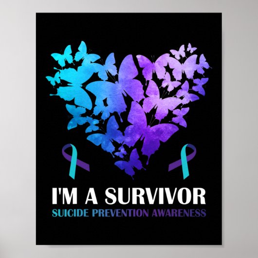 Ik ben een Survivor Zelfmoordpreventie Boter Poster (Voorkant)