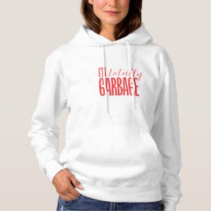 Ik ben een sweatshirt met een vuilniszak