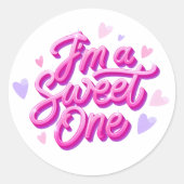 Ik ben een Sweet One Pink Birthday Sticker (Voorkant)