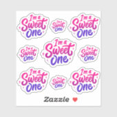 Ik ben een Sweet One Pink Paarse Sticker Sheet (Vel)