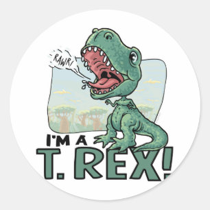 Ik ben een T. Rex Dinosaur Gift Ideeën Ronde Sticker